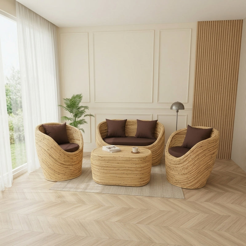 Nordiac style rattan sofa set
