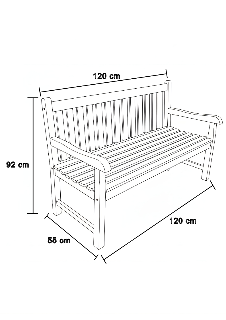 Brighton three seat bench