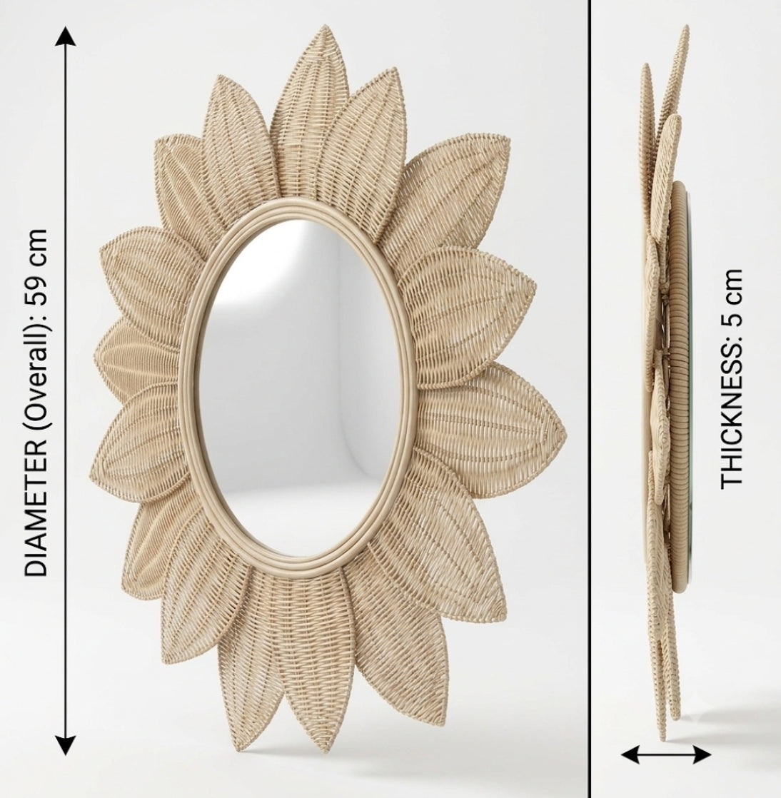 Cane leaves mirror