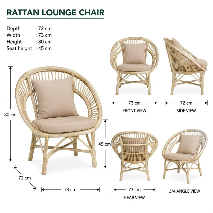 Rattan Chair set with table