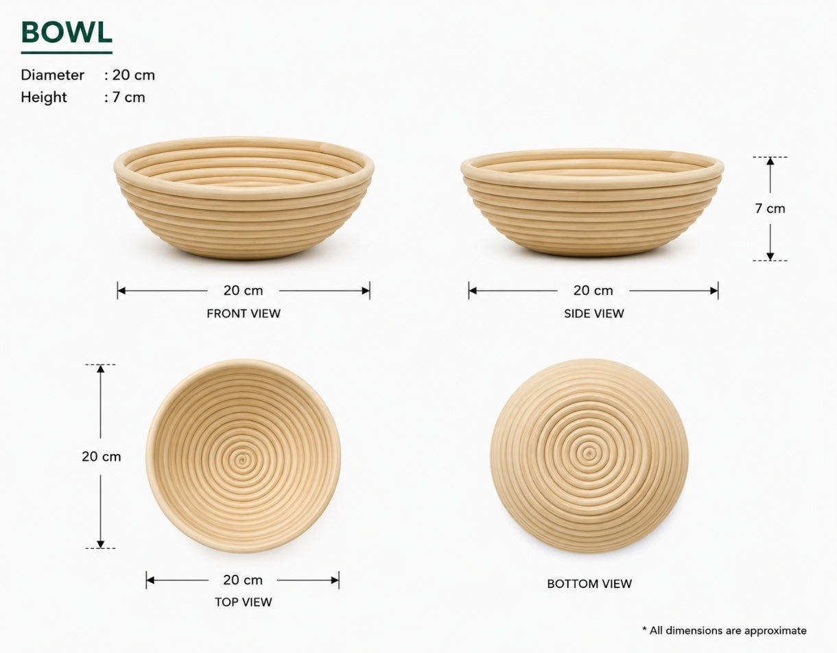 Round rattan bread bowl