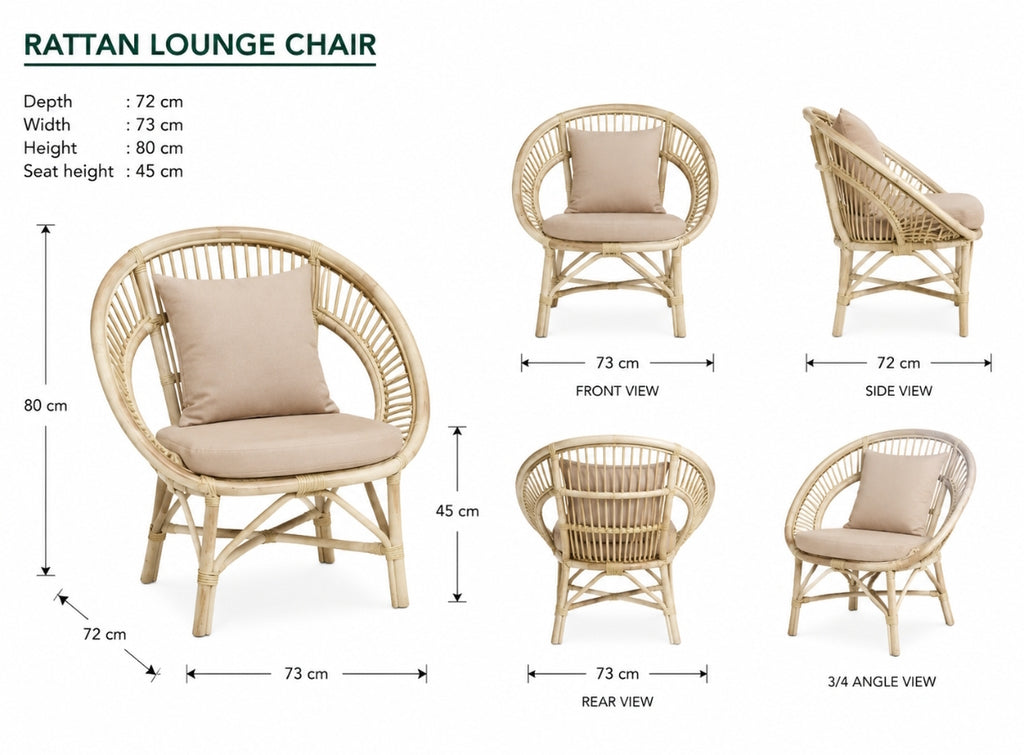 Rattan Chair set with table