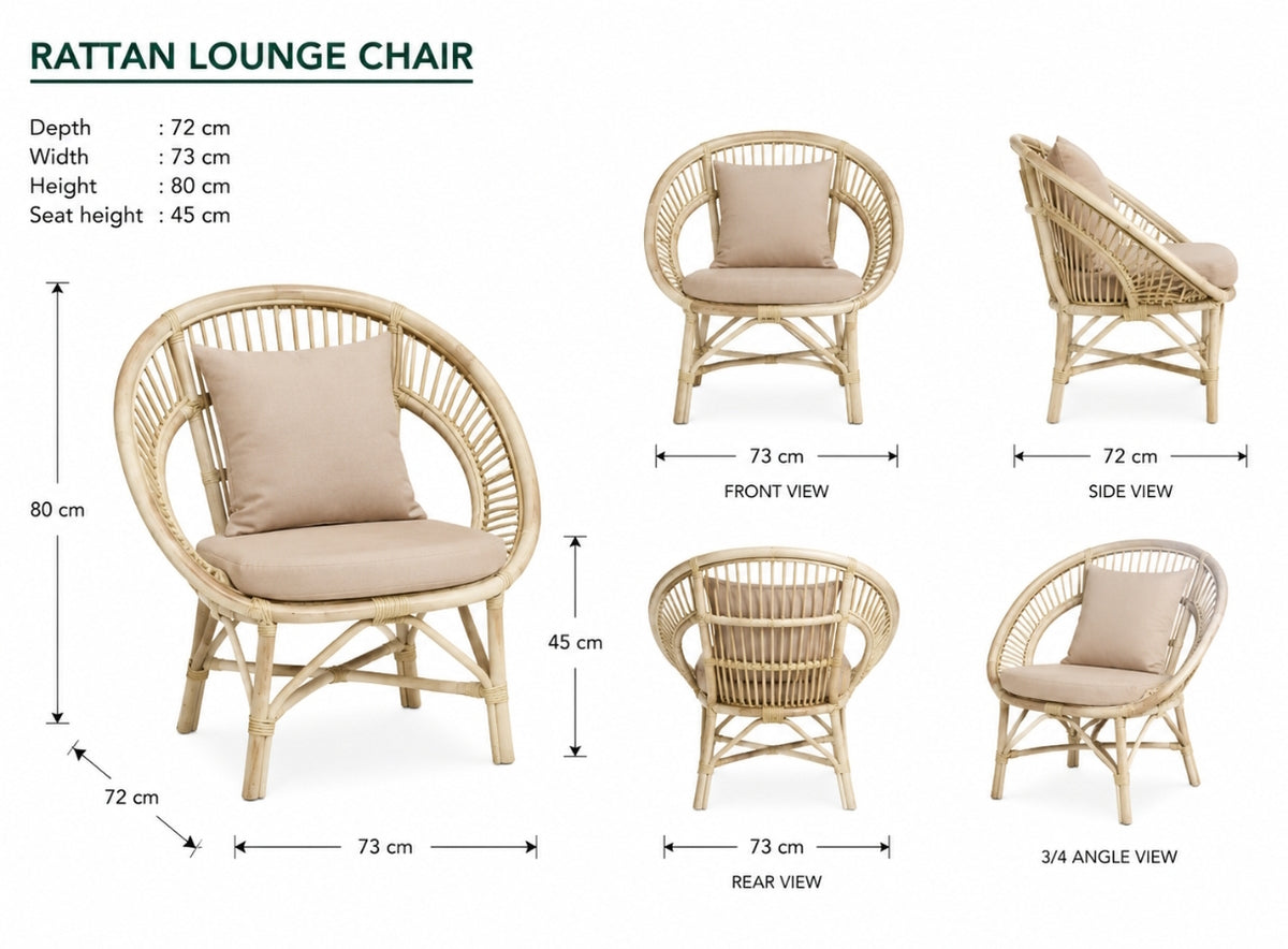 Rattan Chair set with table