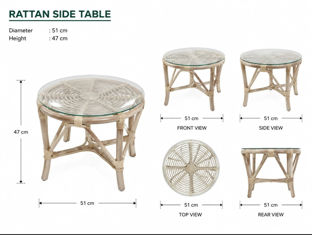 Rattan Chair set with table