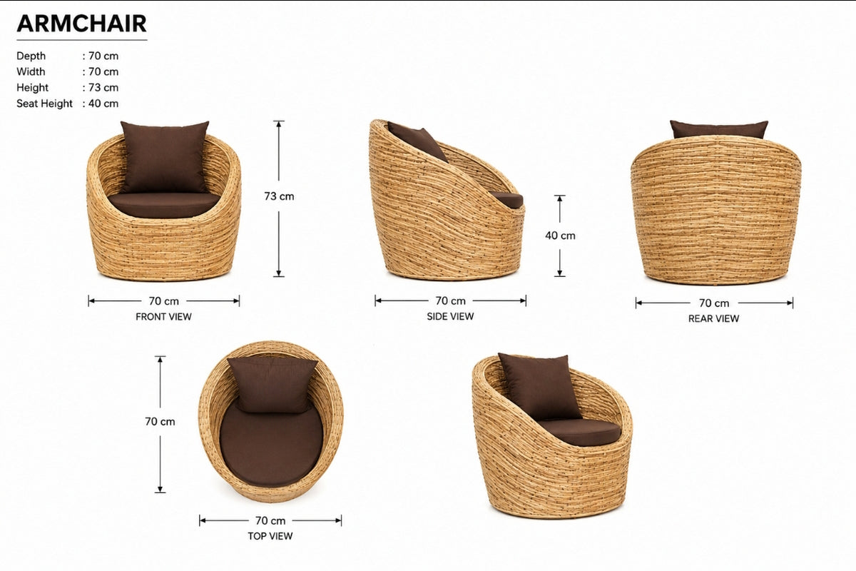 Nordiac style rattan sofa set