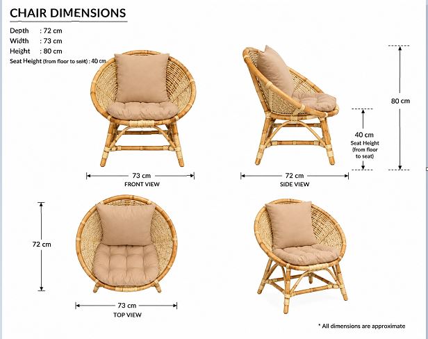 Two rattan chairs including tea table
