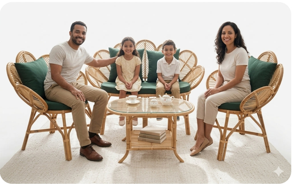 Leafstyle naturalrattan sofa set