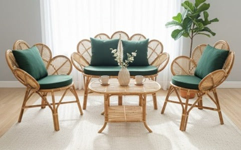 Leafstyle naturalrattan sofa set