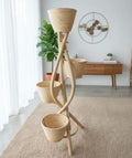 Standing rattan pot zigzag 4 with honey finish