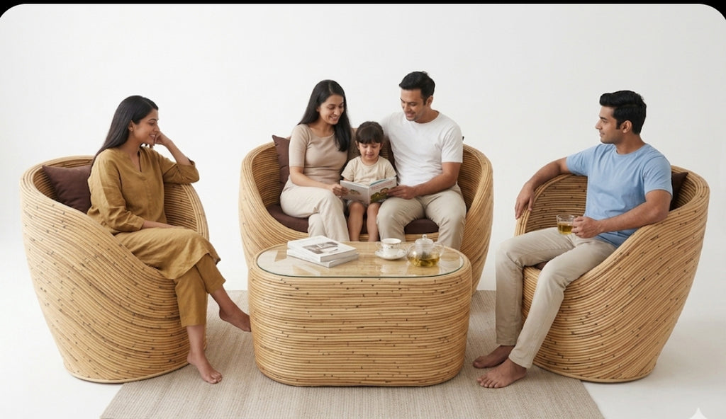 Nordiac style rattan sofa set