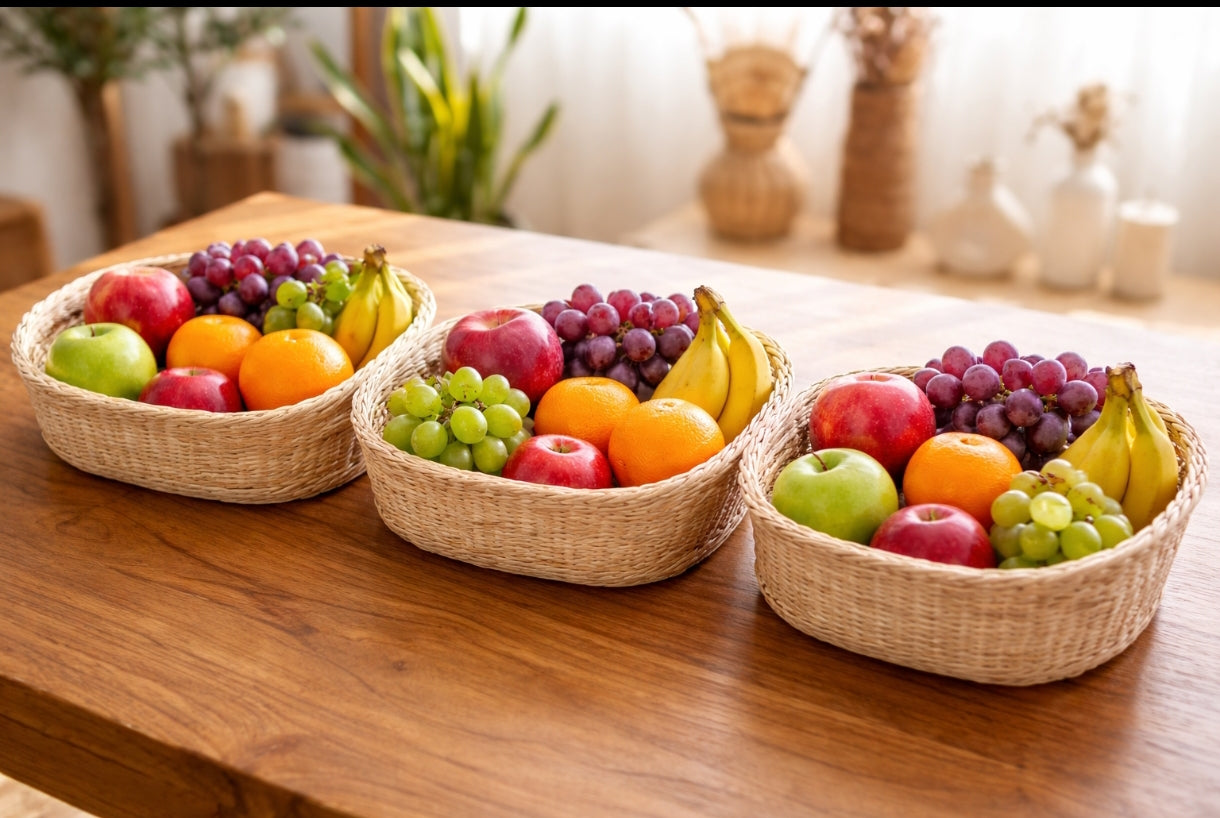 Rattan fruit bowl