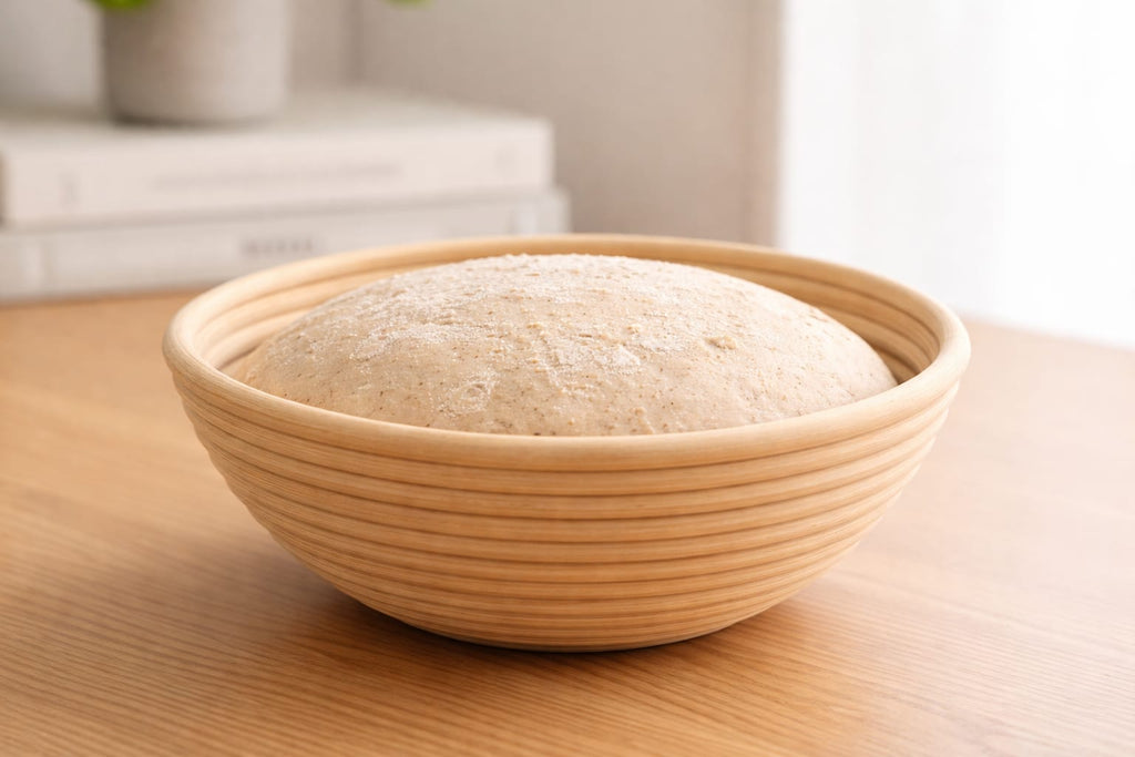 Round rattan bread bowl