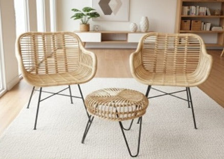 Koba type rattan chairs with tea table