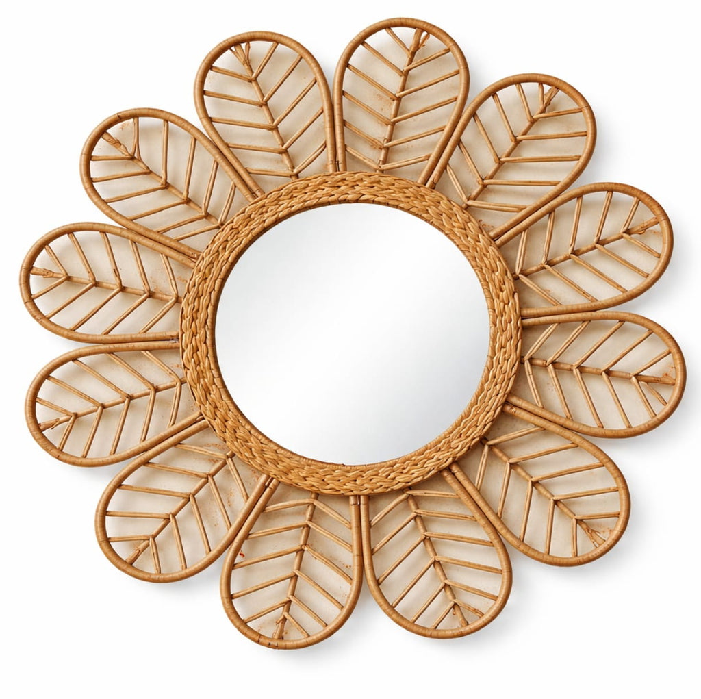 rattan leaf mirror