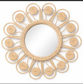 Flower type rattan mirror