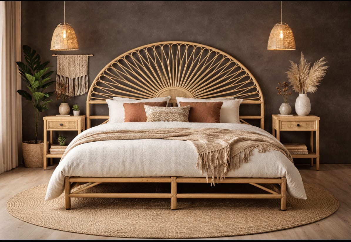 Rattan head board