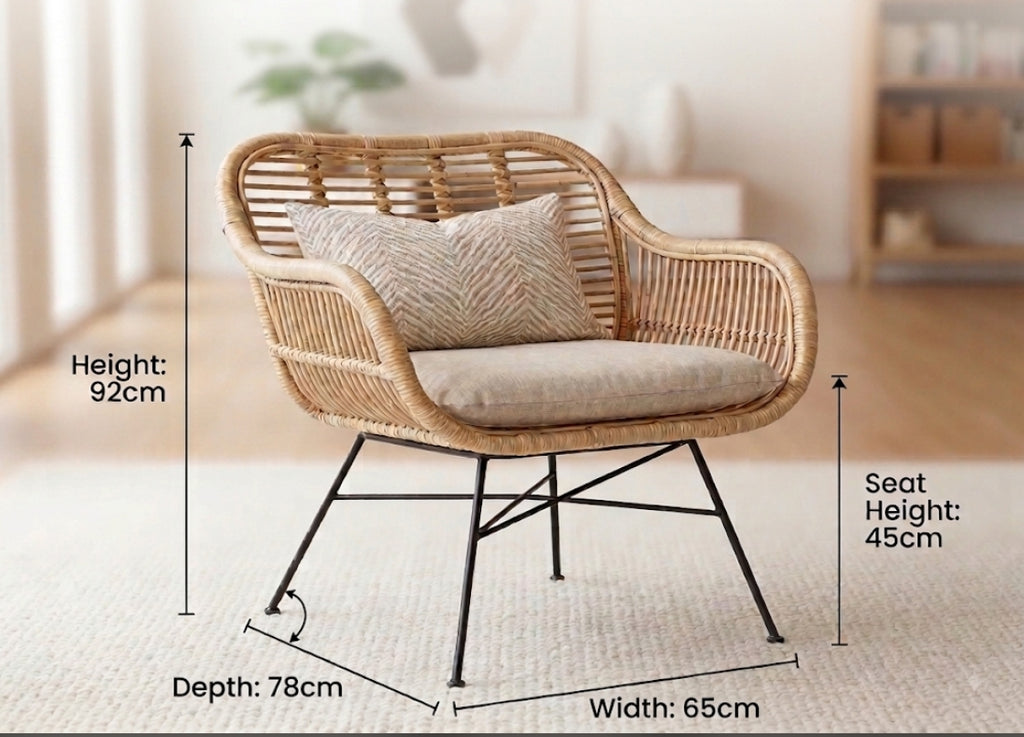 Koba type rattan chairs with tea table