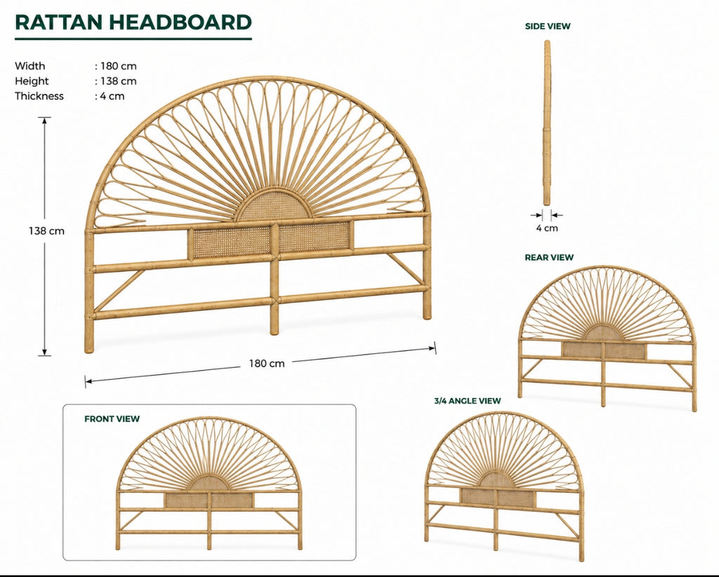 Rattan headboard