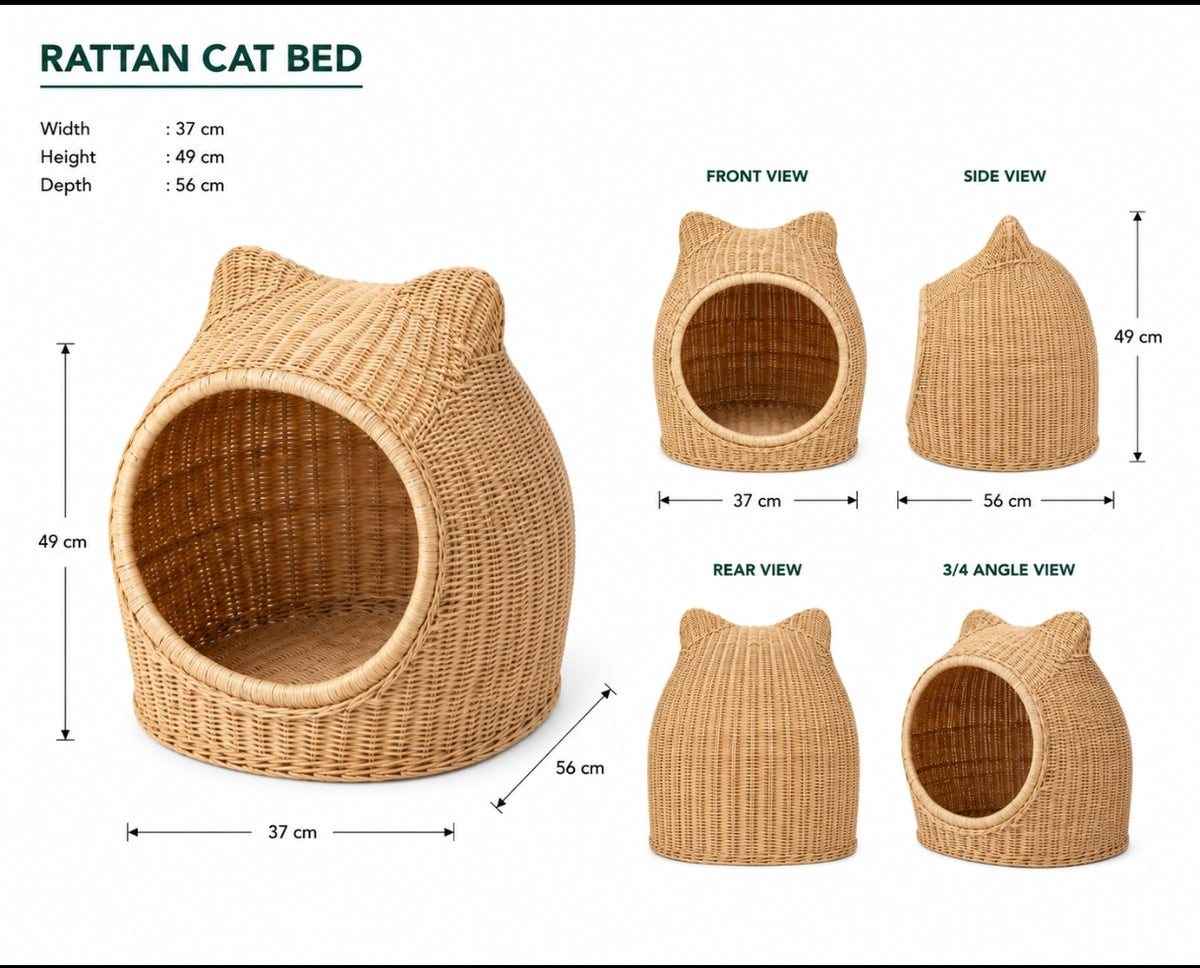 Rattan cat bed