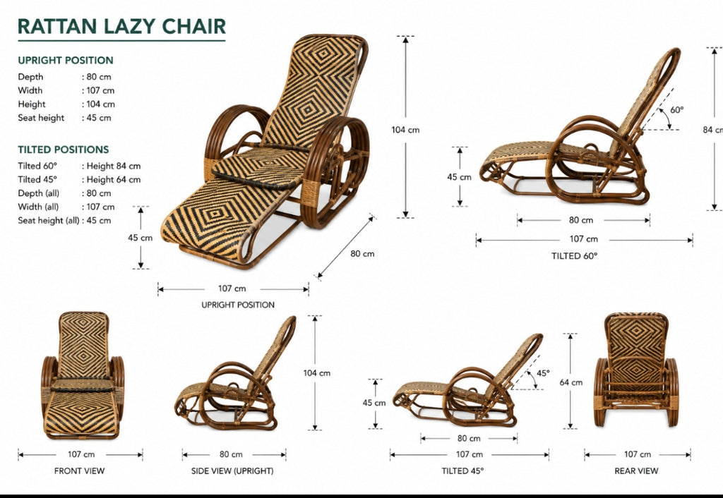 Rattan foldable lazy chair