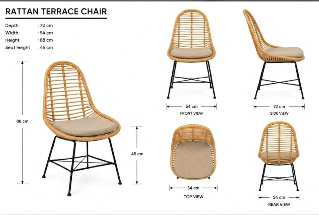 Arsen terrace chairs and round table