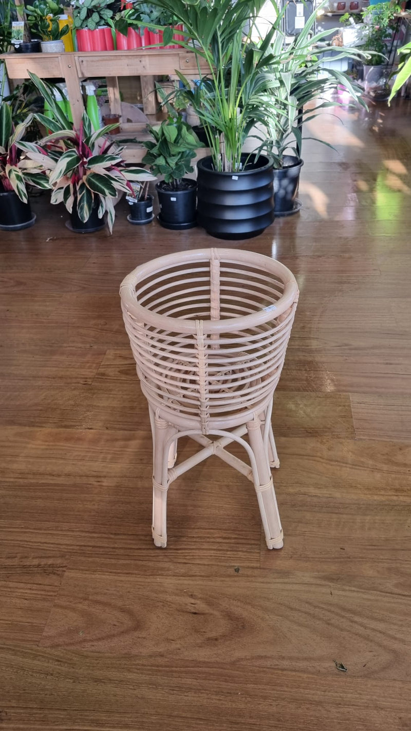 Standing rattan pot stand set of five peieces